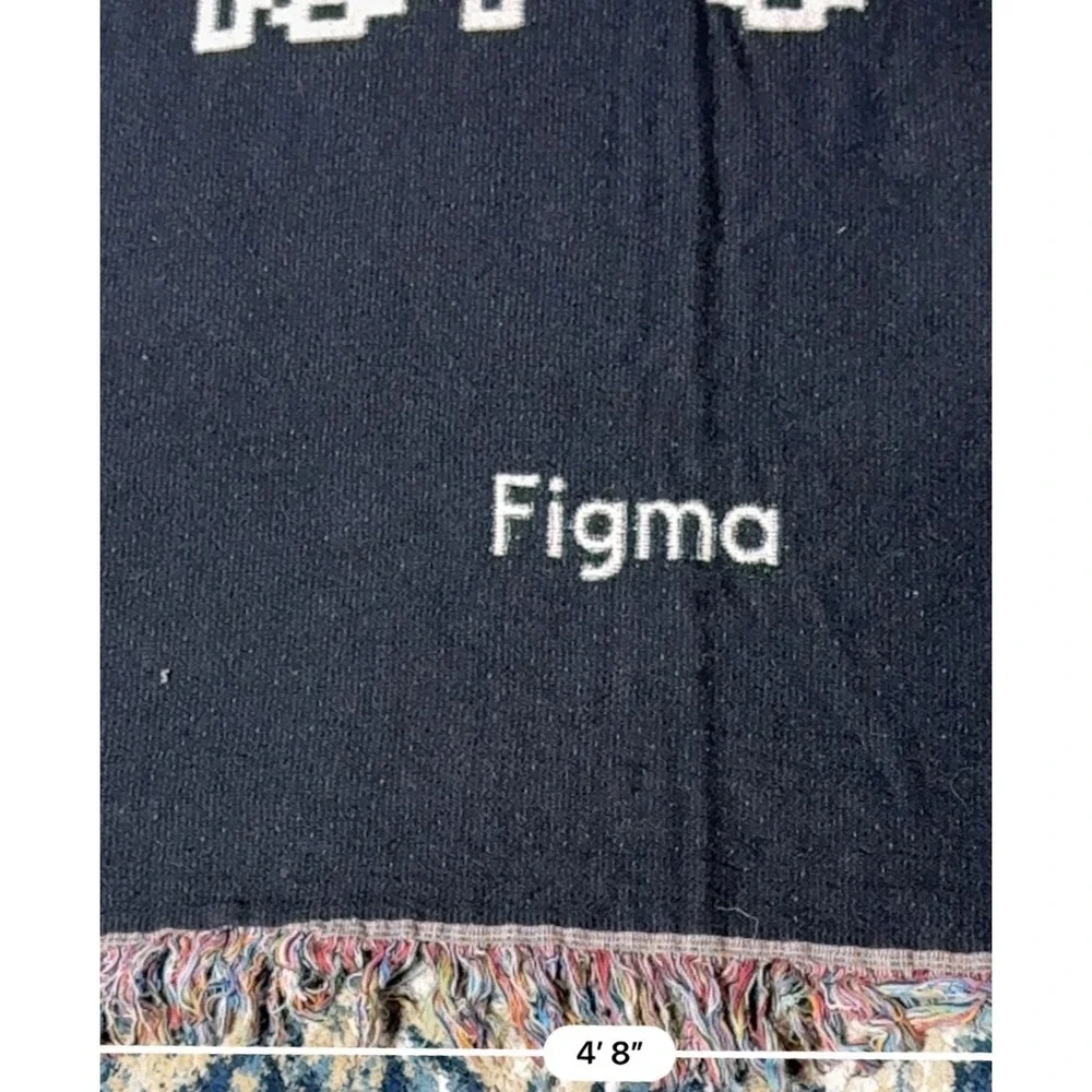 Figma Woven Throw Blanket Unisex OS Black Excellent Meet Me In The Browser Tech